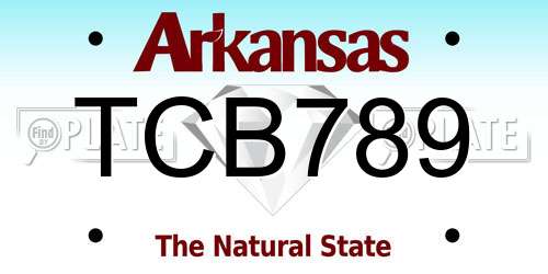 TCB789 Arkansas License Plate