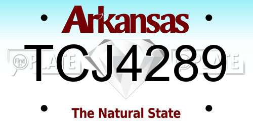 TCJ4289 Arkansas License Plate
