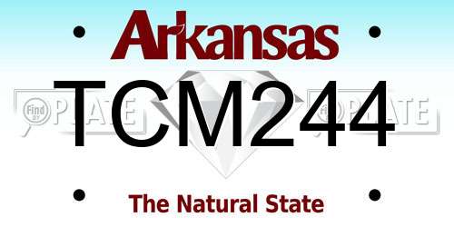 TCM244 Arkansas License Plate