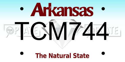 TCM744 Arkansas License Plate