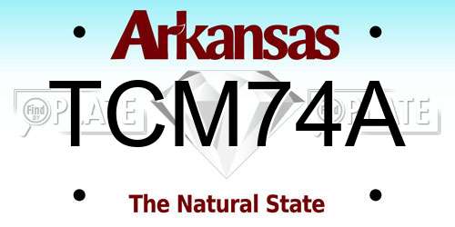 TCM74A Arkansas License Plate