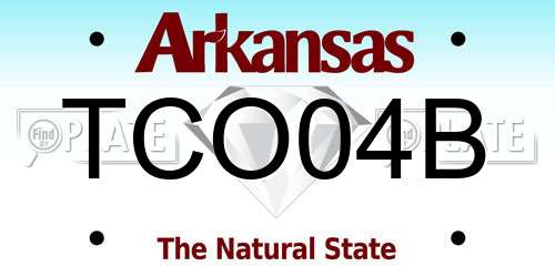 TCO04B Arkansas License Plate