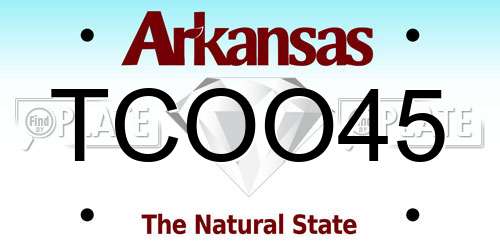 TCOO45 Arkansas License Plate