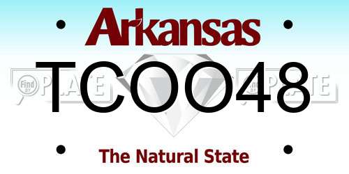 TCOO48 Arkansas License Plate