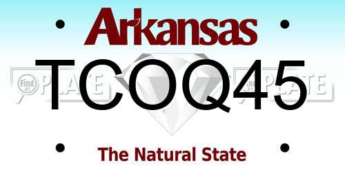 TCOQ45 Arkansas License Plate