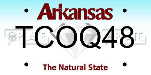 TCOQ48 Arkansas License Plate
