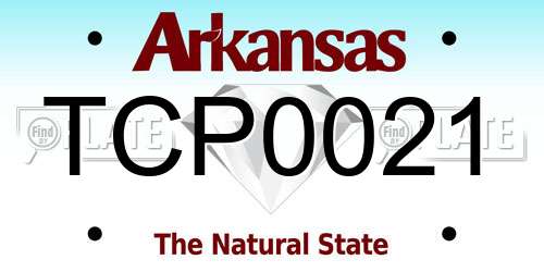 TCP0021 Arkansas License Plate
