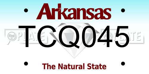 TCQ045 Arkansas License Plate