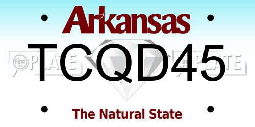 TCQD45 Arkansas License Plate