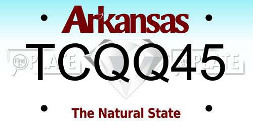 TCQQ45 Arkansas License Plate