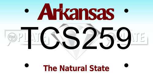 TCS259 Arkansas License Plate