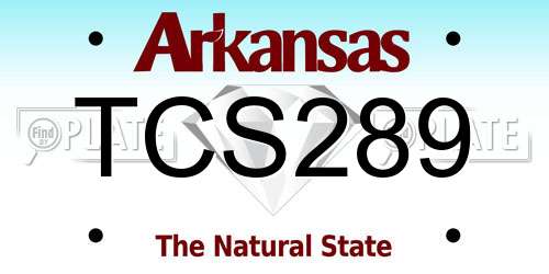 TCS289 Arkansas License Plate