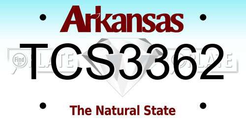 TCS3362 Arkansas License Plate