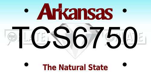 TCS6750 Arkansas License Plate
