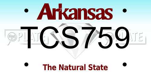 TCS759 Arkansas License Plate
