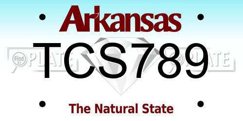 TCS789 Arkansas License Plate