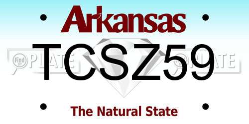 TCSZ59 Arkansas License Plate