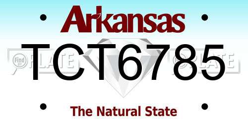 TCT6785 Arkansas License Plate