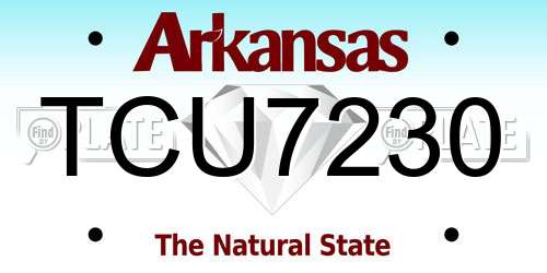 TCU7230 Arkansas License Plate