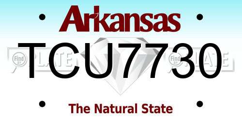 TCU7730 Arkansas License Plate