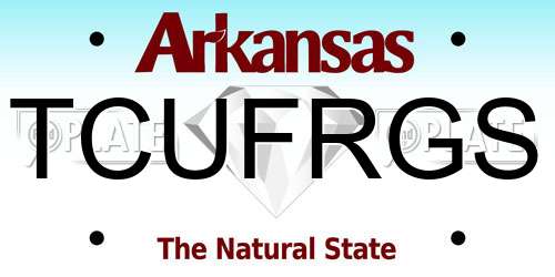 TCUFRGS Arkansas License Plate