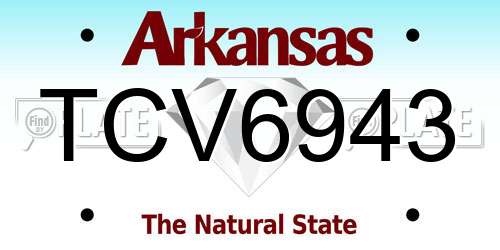 TCV6943 Arkansas License Plate