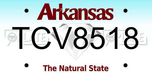TCV8518 Arkansas License Plate