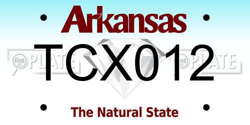 TCX012 Arkansas License Plate