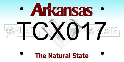 TCX017 Arkansas License Plate