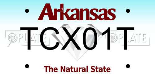 TCX01T Arkansas License Plate