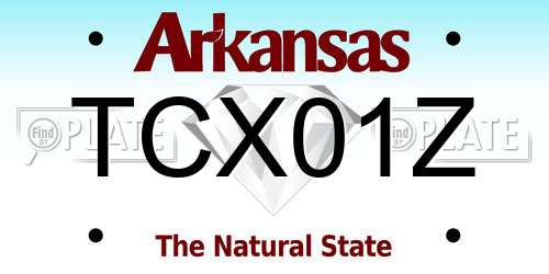 TCX01Z Arkansas License Plate