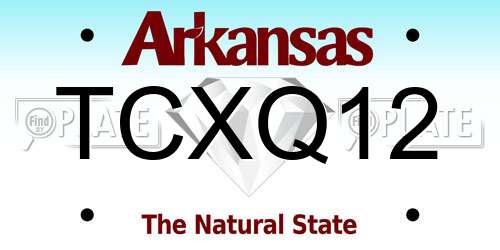 TCXQ12 Arkansas License Plate