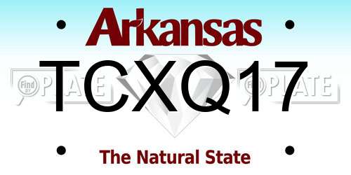TCXQ17 Arkansas License Plate