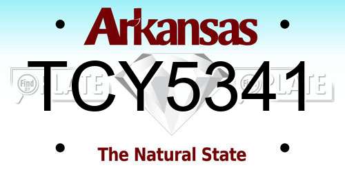 TCY5341 Arkansas License Plate