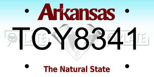 TCY8341 Arkansas License Plate
