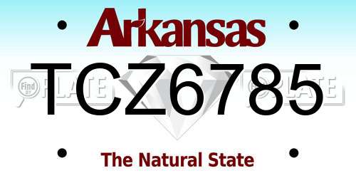 TCZ6785 Arkansas License Plate
