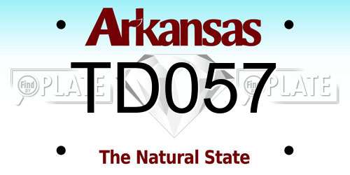 TD057 Arkansas License Plate