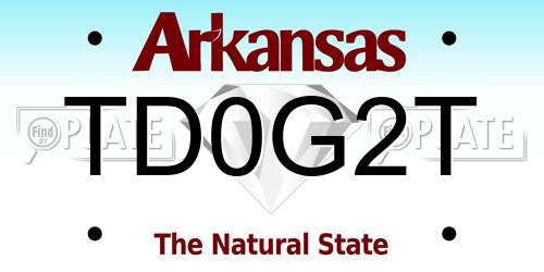 TD0G2T Arkansas License Plate