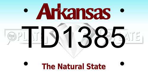 TD1385 Arkansas License Plate