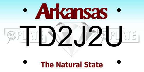 TD2J2U Arkansas License Plate
