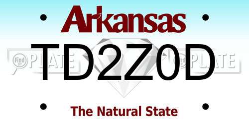 TD2Z0D Arkansas License Plate