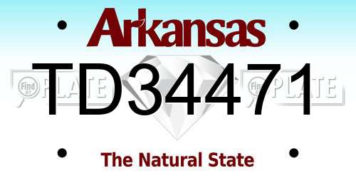 TD34471 Arkansas License Plate