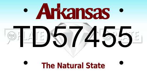 TD57455 Arkansas License Plate