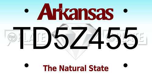 TD5Z455 Arkansas License Plate