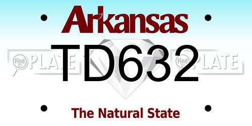 TD632 Arkansas License Plate