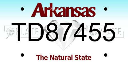 TD87455 Arkansas License Plate