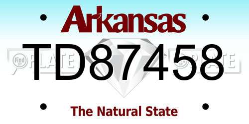 TD87458 Arkansas License Plate