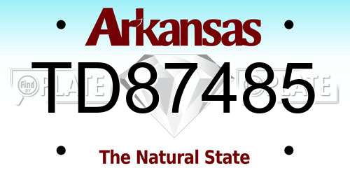 TD87485 Arkansas License Plate