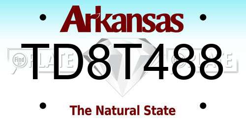 TD8T488 Arkansas License Plate
