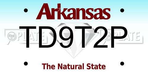 TD9T2P Arkansas License Plate